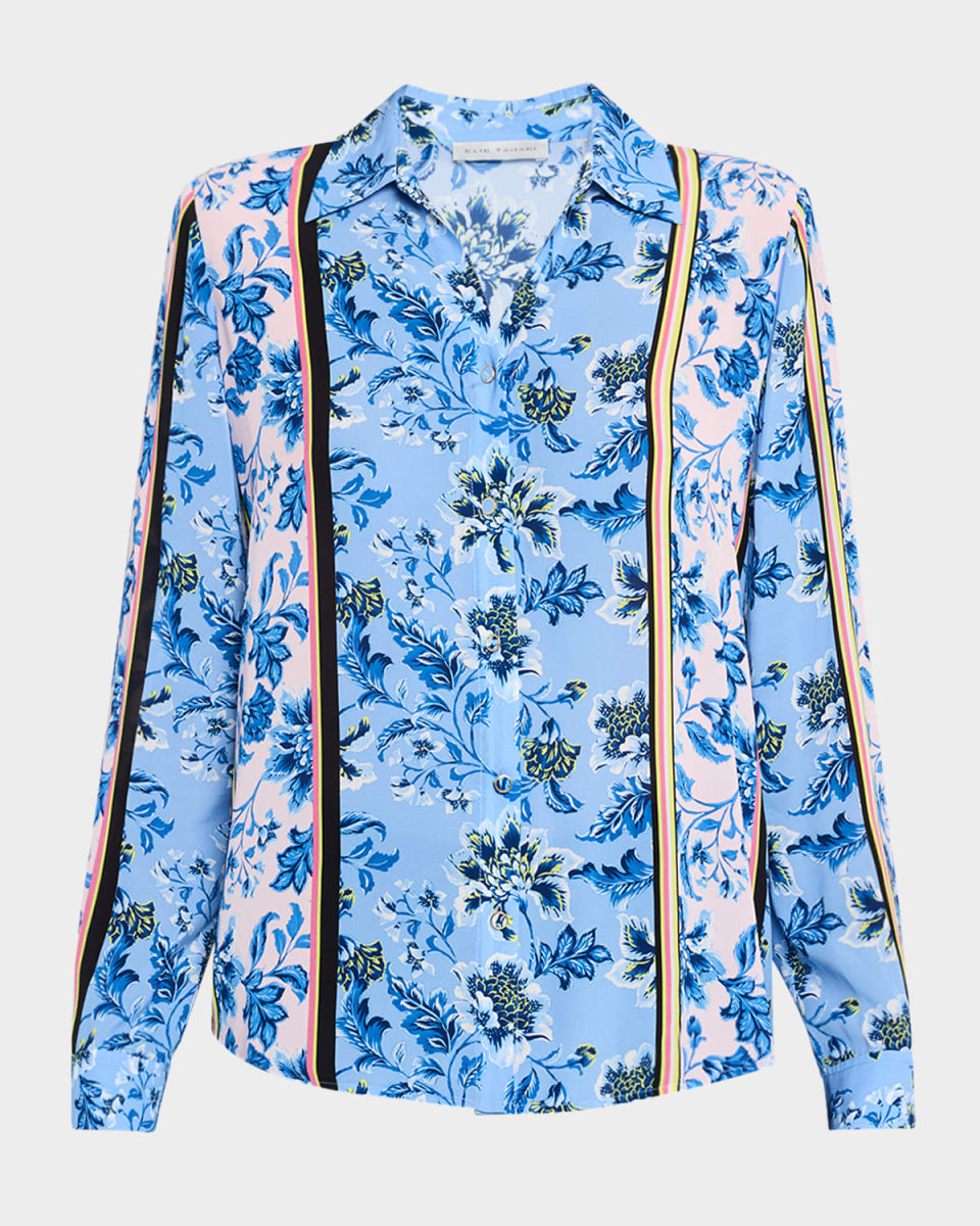 The Madeline Floral-Print Striped Blous